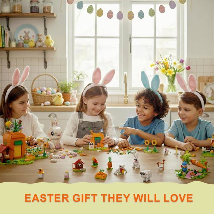 Cadeaux Paques Enfant,12 Œufs de Pâques avec 12 Blocs, DIY Garnitures Cadeaux Paques Enfant,12 Œufs de Pâques avec 12 Blocs, DIY Garnitures
