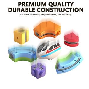 Clickrail Set Train électrique 81 Pièces – Circuit 3D Magnétique, Boucles, Défie Gravité – Rechargeable USB – Pour Enfants
