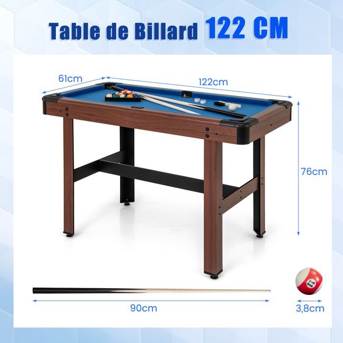 SNOOKIX Table De Billard Mini Pool Table De Snooker Avec Queues Et SNOOKIX Table De Billard Mini Pool Table De Snooker Avec Queues Et