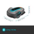 Robot tondeuse GARDENA - SILENO life 1000 - Jusqu'à 1000 m² - Application bluetooth - 58 db - Largeur de coupe : 22cm-6