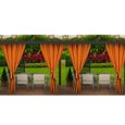Rideaux D'extérieur Imperméable | 4 x 155x200cm Orange - Rideau Exterieur pour Terrasse - Rideau Pare-Soleil pour Balcon-0