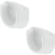 2x Support de tringle ronde 20mm plastique meuble armoire garde robe blanc-0