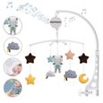 Mobile musical pour lit bébé PIMPIMSKY, jouet animaux musaical endormant lit bébé, jouet de dessin animé rotatif 360 ° Rose-0