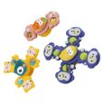 SALALIS Jouets rotatifs à ventouse Jouet de bain à ventouse pour bébé, 3 pièces, en forme d'animal mignon, interactif, jeux table-0