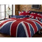 BRAND Parure de lit - London - Union Jack - Housse réversible - 2 taies - 220x240 cm