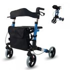 MOBICLINIC SPANISH LEADING COMPANY SINCE 1985 Déambulateur Pliable 4 roues Mobiclinic Aluminium Léger Trajano Avec Siège et Sac Déambulateur pour adultes