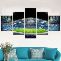 5 pièces-100x50cm Stade de Football scène de nuit toile mur Art photos chambre modulaire décoration adolescent affiche