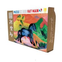 Puzzle en bois 12 pièces CHEVAL BLEU - Michele Wilson - Pour Enfant - Tableaux et peintures - Multicolore