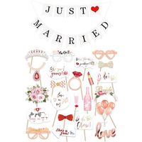 DAMILY® Kit BRIDE TO BE Bannière Banderole Décoration 24 pcs pour Cérémonie Mariage Guirlande décorations de fête