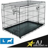 Caisse de transport - Taille L - 107x71x76 cm - Cage métallique pour chien chat
