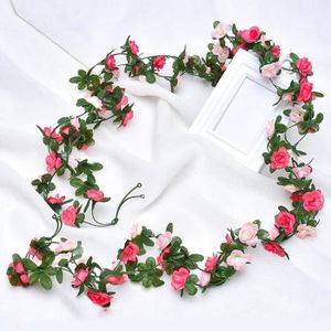 FLEUR ARTIFICIELLE Guirlande de fleurs artificielles - Fleur de Vigne - Rose - Réaliste - Décoration intérieure et extérieure