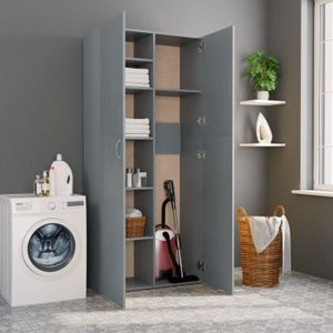 Won Armoire De Rangement Haute Gris 80 X 35 5 X 180 Cm Agglomere