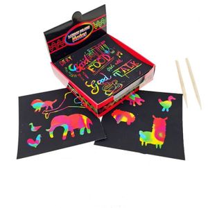 Bloc de Dessin de Carte à Gratter pour Enfant - SWAREY - Rainbow coloré -  19 * 26cm - Jeux éducatifs