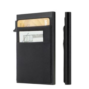 PORTE CARTE DAMILY® Portefeuille porte-cartes - Portefeuille pop-up minimaliste pour hommes Blocage RFID avec poche pour argent - Noir