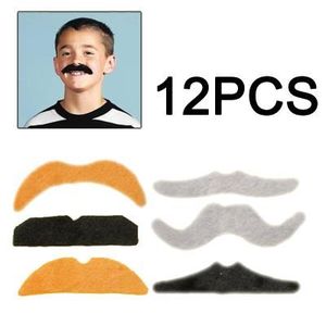 SODIAL R Lot de 12 Fausse Moustache Fake Adhesif Deguisement Costume Fete