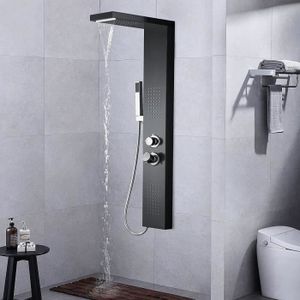 COLONNE DE DOUCHE LARS360 Panneau de douche, fabriqué en acier inoxydable, ensemble de douche pour douche de salle de bain (noir)