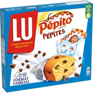 BARRES CÉRÉALES Pépito De Lu - 10 Biscuits Moelleux aux Pépites de Chocolat - Format Pocket - (10x30g)