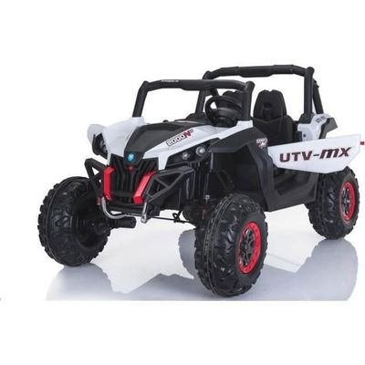 Voiture électrique Enfant 1 Places 12V avec Télécommande Parentale,4x4 électrique Enfant avec Phares LED,Bluetooth,Musique,Klaxon,2 Moteurs,Véhicule Électrique Tout Terrain Pour Enfants 3-8 Ans(Blanc