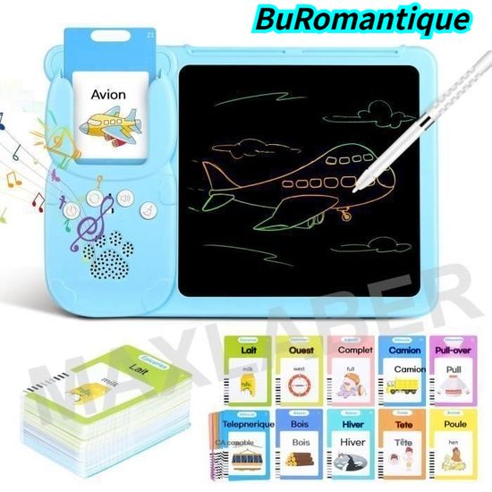 Cartes Flash Parlantes Montessori 510 Mots – 255 Cartes Recto-Verso – 31 Thèmes – Bilingue FR/EN – Cadeau 3+ Ans