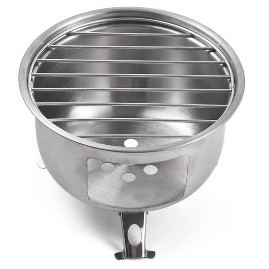 Réflecteur Bois Inox 19.5cm Poêle à Bois Portable Camping - Acier Inoxydable, Pliable, Pour Sac à Dos, 1 Brûleur Poêle à Bois Camping Portable