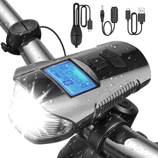 Kit éclairage Vélo USB Rechargeable - Phare Blanc Et Feu Rouge Arrière - 4 Modes, étanche IPX4, 6h Autonomie