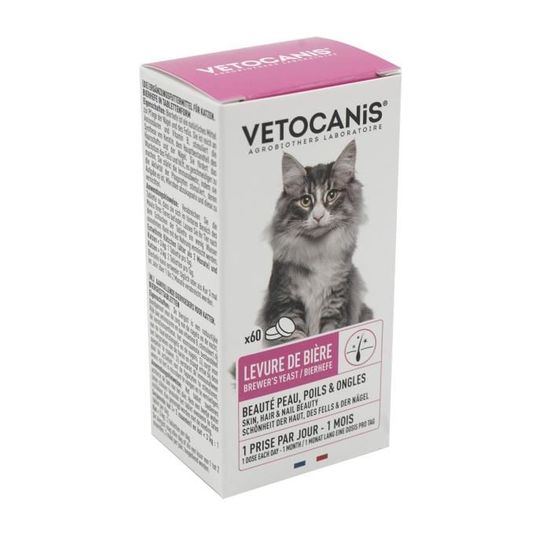 Vetocanis Levure De Biere 60 Comprimes Pour Chat Cdiscount