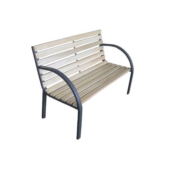 Banc De Jardin Nera L 122 X H 80 Cm Noir Achat Vente Banc D Exterieur Banc De Jardin Nera L 122 Cdiscount
