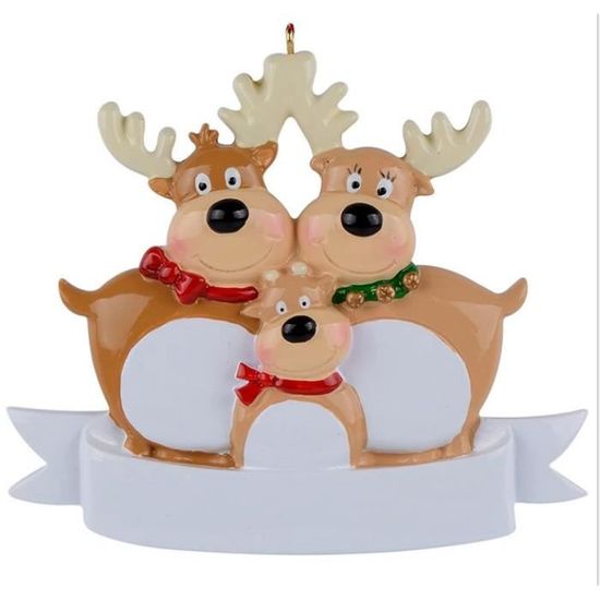 Décor de Noël 2021 Personnalisé Famille Noël Arbre Ornement de Renne Arbre de Noël Décor de Boules Mignonne Cerf Wapiti Vacance Cadeau