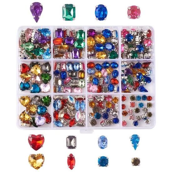 Broche Pendentif Fantaisie Ancien - Pierre Strass, Motif Fleurs, Multicolore, Bon État