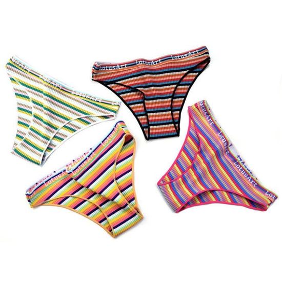 Lot de 4 Slip Femme Ado Sous vetement Fille culotte en coton