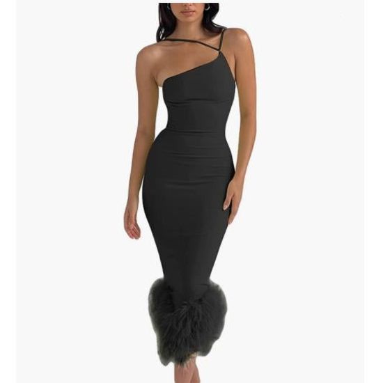 Robe longue femme sans bretelles avec jupe plissée