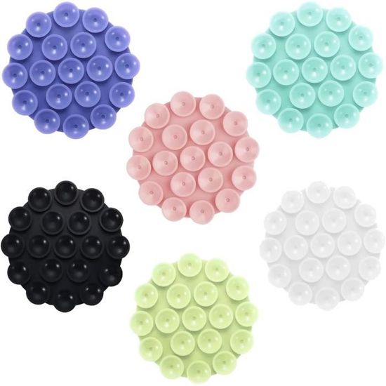 6 Ventouses En Silicone Pour Téléphone - Double Face, Antidérapantes, Pour Selfies Et Vidéos (6 Couleurs)