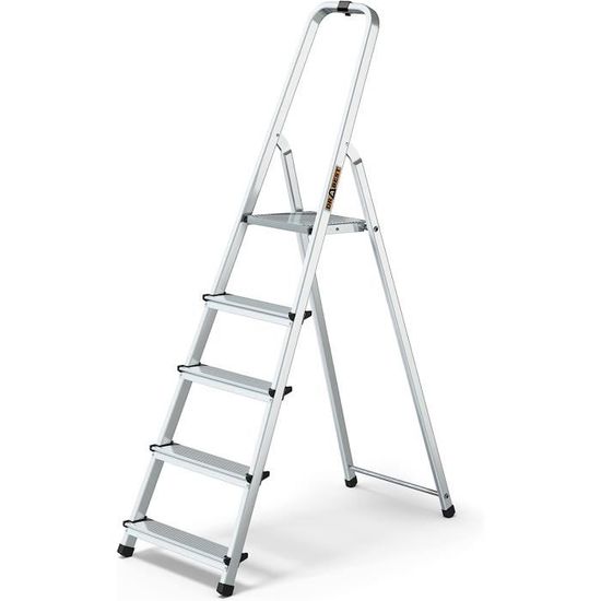 Échelle Pliable 7 Marches Aluminium - Largeur 8cm, Charge 150kg, Idéale Bricolage Et Maison