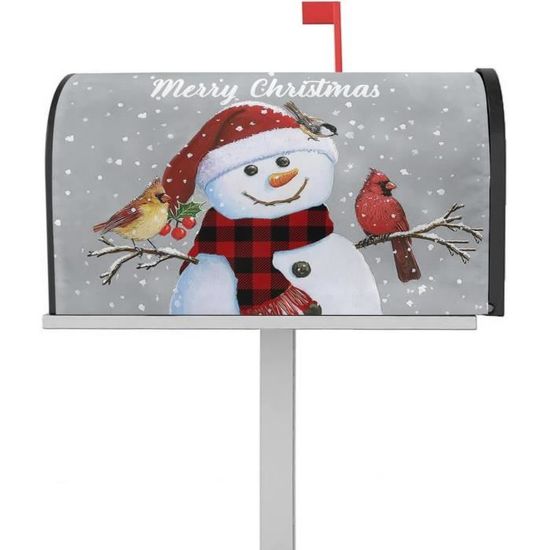 Boîte Aux Lettres De Noël – Bonhomme De Neige Bleu – Maisonnette En Bois