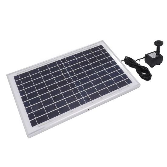 Pompe Fontaine Solaire Irishom - 300L/h - 3 Buses - Pour Bassin, Jardin Ou Bain D'Oiseaux - Énergie Verte