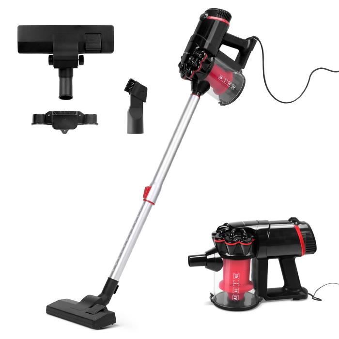 Aigostar Cyclone - Aspirateur balai et à main sans sac. 600W, 15Kpa. Double filtration Hepa. Grand réservoir 1L.