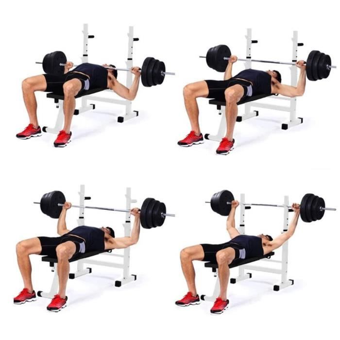 Bilingda® Banc de Musculation avec Support de Barres, Pliage Intelligent, Banc d'entraînement, Pieds antidérapants, Rembourrage Eva