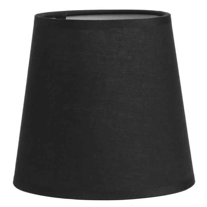 E14 Abat-jour lustre en tissu pur couleur pour applique murale chevet housse pour lampe de table(Noir )