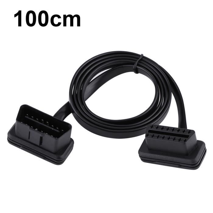 Mâle de la voiture 16 de voiture automatique à l'adaptateur de diagnostic de câble d'extension OBD2 femelle longueur de 100cm -