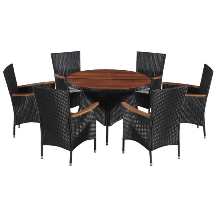 YULINSHOP Mobilier d'extérieur 13 pcs Résine tressée et bois d'acacia