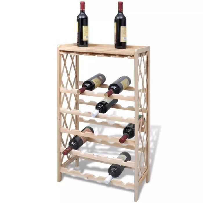 Luxueux Magnifique-Casier à bouteilles Cave à vin Étagère à bouteille pour 25 bouteilles Bois de sapin solide