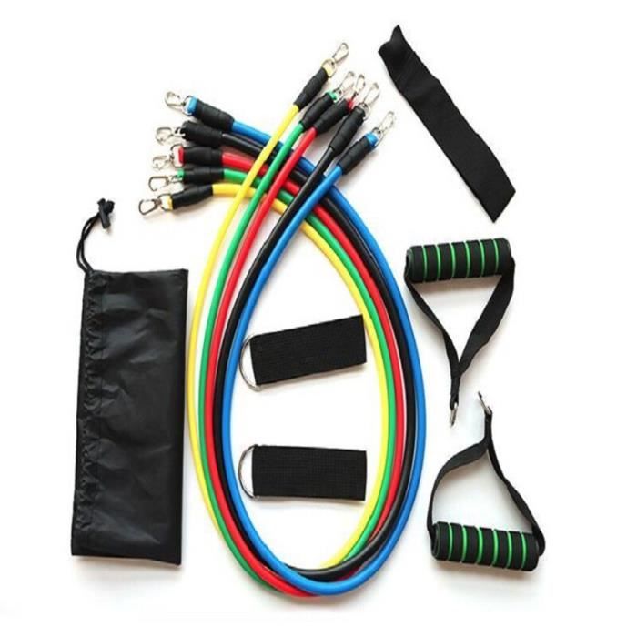 11 pièces-ensemble Fitness tirer corde exercices bandes de résistance Kits Yoga bande élastique Tubes e - Modèle: C - HSJSTLDB01126