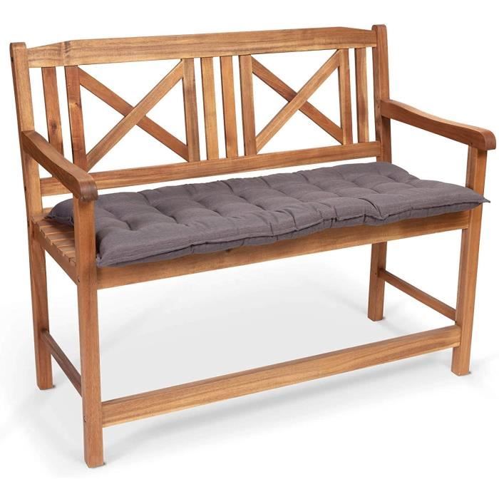 Homeoutfit24 Sun Garden - Coussin de Banc, Confort d'assise, Haute qualité, pour Meubles de Jardin, 110 x 50 x 7 cm - Gris37