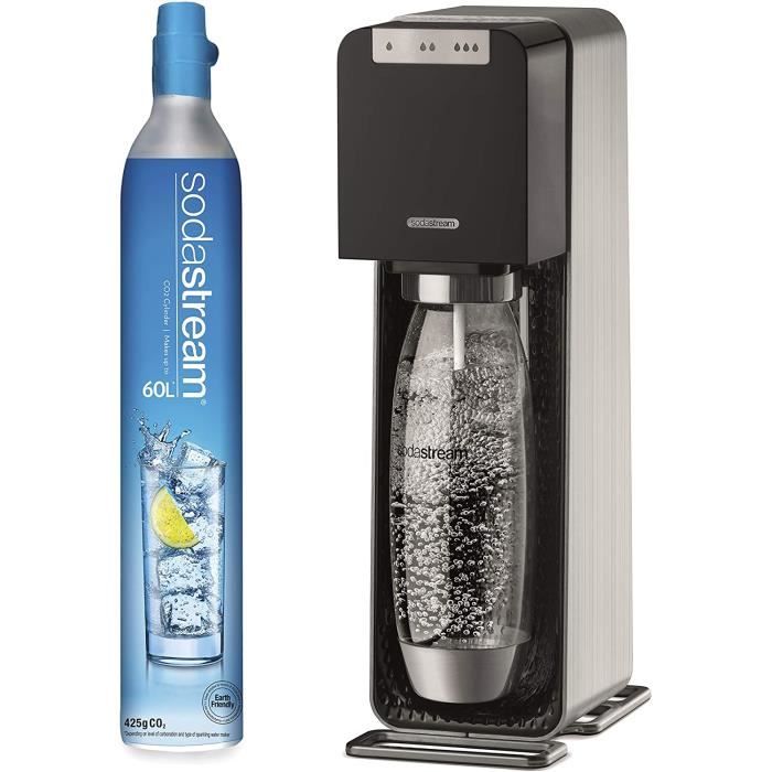 SodaStream Source Power, Machine à eau pétillante, Aluminium, Noir