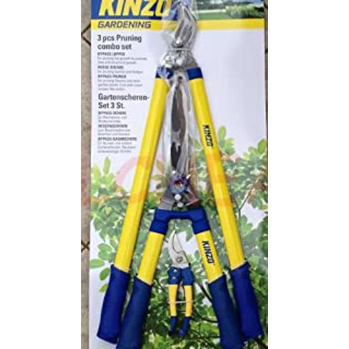 Qc905 Lot De 3 Outils De Jardin Acier Sécateur Taille-Haies Coupe-Branche
