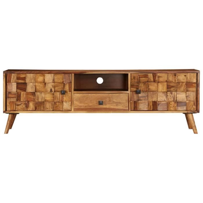 Meuble TV Buffet Bois avec finition miel 140 cm - HENGL
