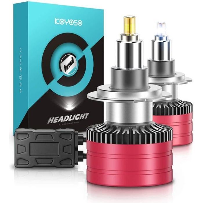 H7 LED Ampoule 360° Lampe d’Éclairage pour 12V Voiture, 6500K Blanc