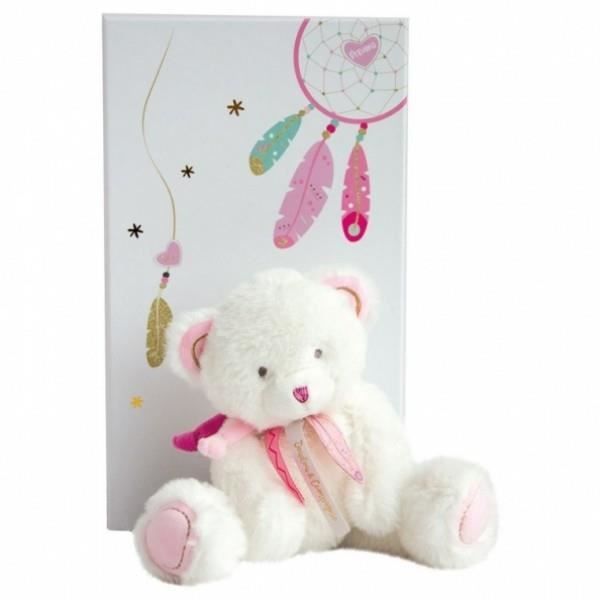 Peluche ours Attrape Rêves rose 22 cm -