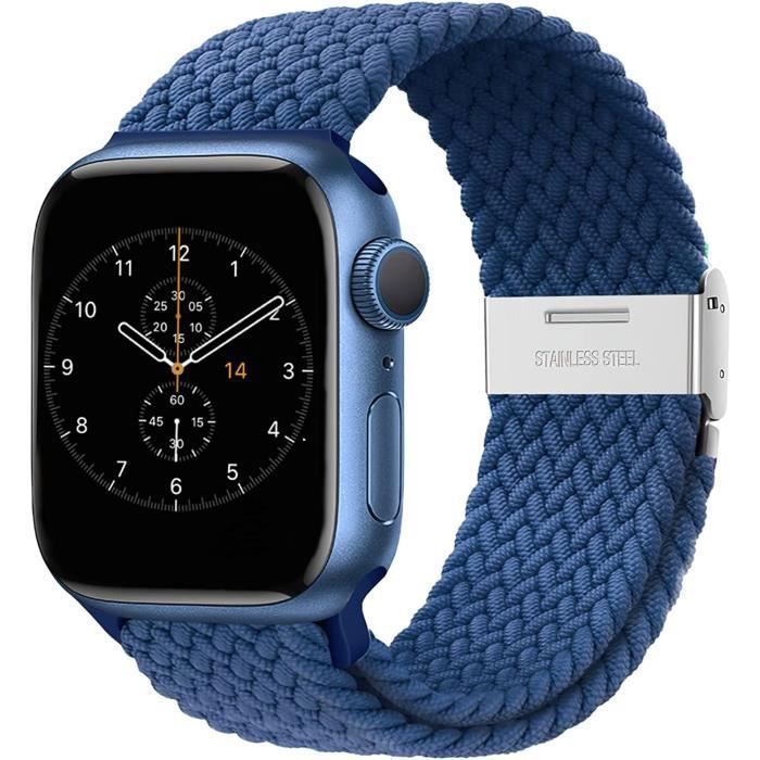 Bracelet Tressé Compatible avec Apple Watch - 49mm 45mm 44mm 42mm Bracelet Elastique Sport pour Apple Watch Femmes Hommes, Bracelet