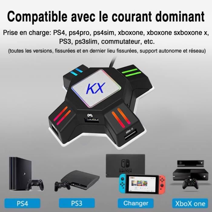 GAGAFEEL Adaptateur Souris/Clavier, Adaptateur Convertisseur de Clavier et USB KX pour Console Nintendo Switch/Xbox One / PS4 / PS3